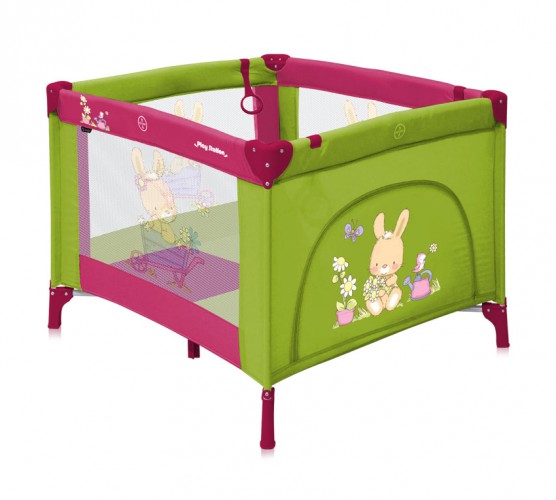 Игровой манеж Bertoni (Lorelli) Play Station Green&Pink Bunnies