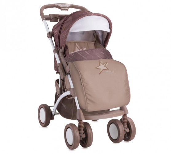 Прогулочная коляска Bertoni (Lorelli) APOLLO с накидкой на ножки Beige Star 1731