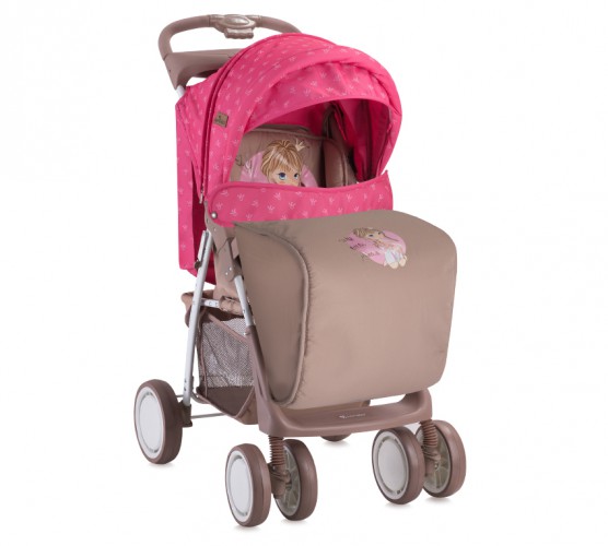 Прогулочная коляска Bertoni (Lorelli) FOXY с накидкой на ножки Rose&Beige Princess 1703