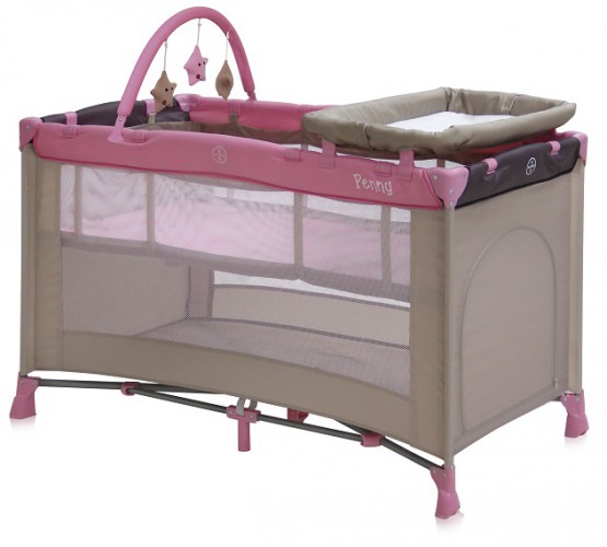 Манеж кровать Bertoni (Lorelli) Penny 2 Plus Biege&Pink