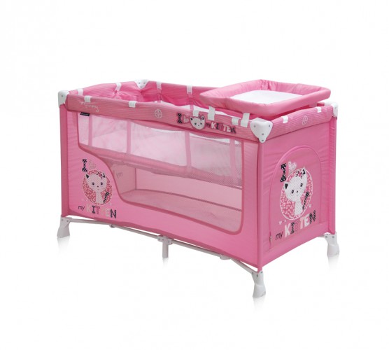 Кровать манеж Bertoni (Lorelli) Nanny 2 Pink Kitten