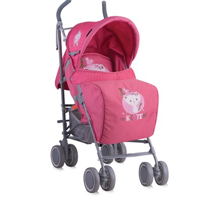 Детская коляска трость Bertoni (Lorelli) Fiesta + чехол на ножки Pink Kitten 1612