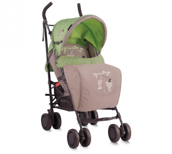 Детская коляска трость Bertoni (Lorelli) Fiesta + чехол на ножки Beige&Green Bears 1629