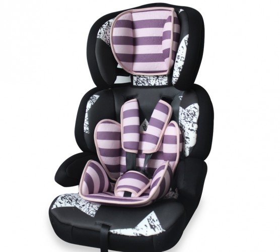 Автокресло Bertoni (Lorelli) 9 - 36 кг Junior Plus Premium Pink&Black Stars