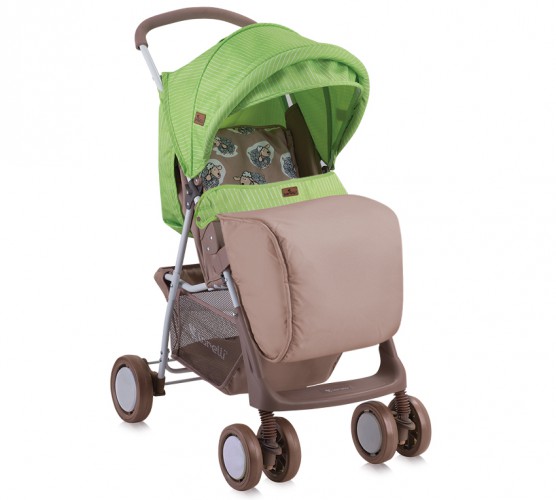 Прогулочная коляска Bertoni (Lorelli) Terra с накидкой на ножки Beige&Green Lambs 1732