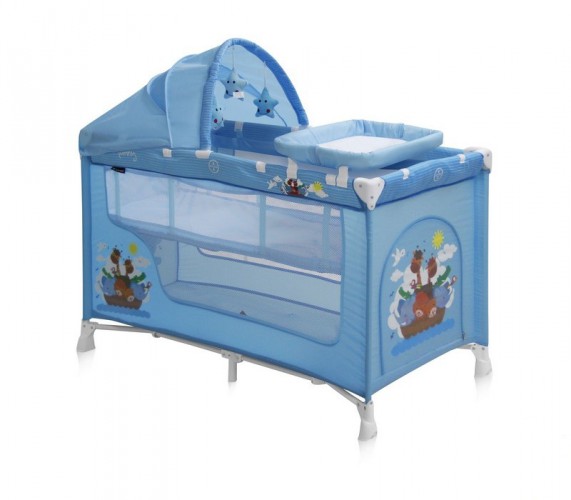 Манеж кровать Bertoni (Lorelli) Nanny 2 Plus Blue Adventure