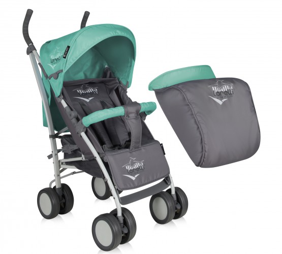 Прогулочная коляска трость Bertoni (Lorelli) S100 с накидкой на ножки Green&Grey