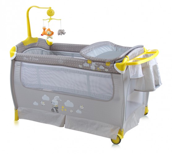 Манеж кровать Bertoni (Lorelli) SLEEP'N'DREAM Grey Rabbit